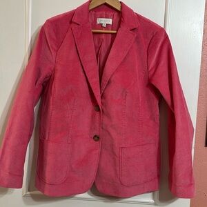 Talbot’s Coral Pink Corduroy Blazer size 14 - LOVELY! Pics are true to color!